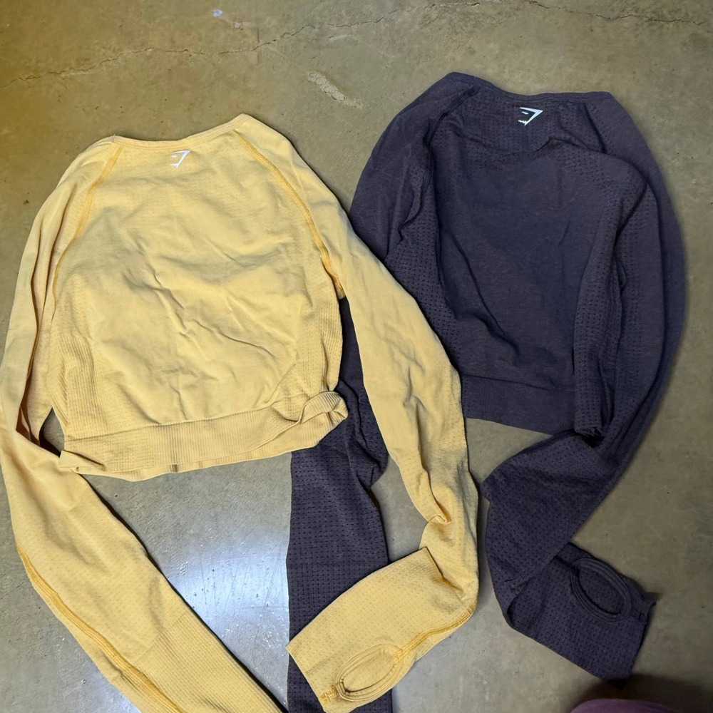 2 Gymshark Women's Seamless Long Sleeve Cropped Workout Tops Size S - Picture 6 of 6